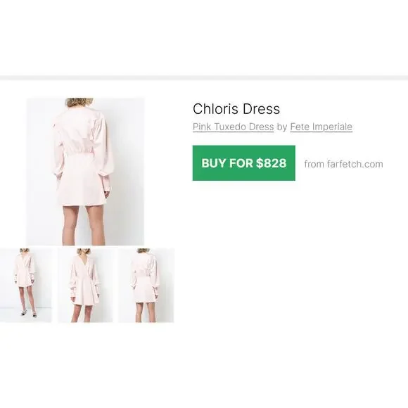 Fete Imperiale Chloris Dress Pink Tuxedo Dress Event‎ Met Gala Red Carpet US4 - Picture 2 of 9